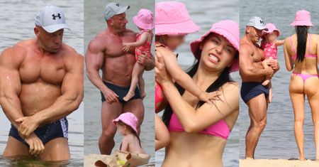 Nadmorski wypoczynek Roberta Burneiki z rodziną: zabawa z córkami, opalanie i KONTROLA BICEPSÓW (ZDJĘCIA)
