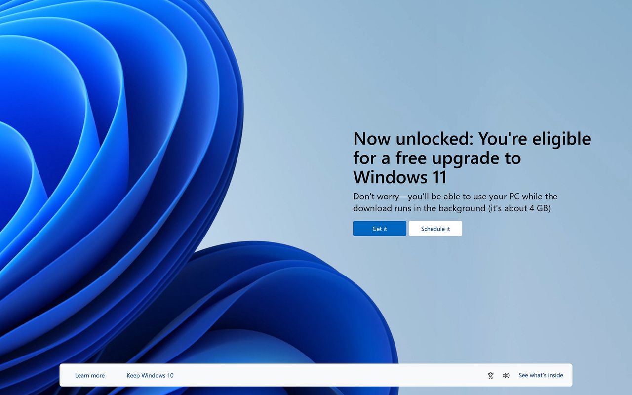 "Reklama" Windowsa 11 w Windows 10