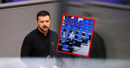 Puste miejsca na występie Zełenskiego w Bundestagu. Wyszli z sali
