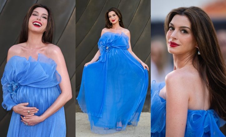 Anne Hathaway wdzięczy się na londyńskiej premierze "Odysei"