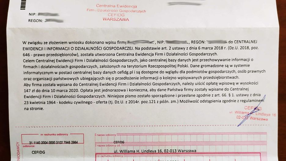 Wygląda oficjalnie, ale to tylko próba naciągaczy