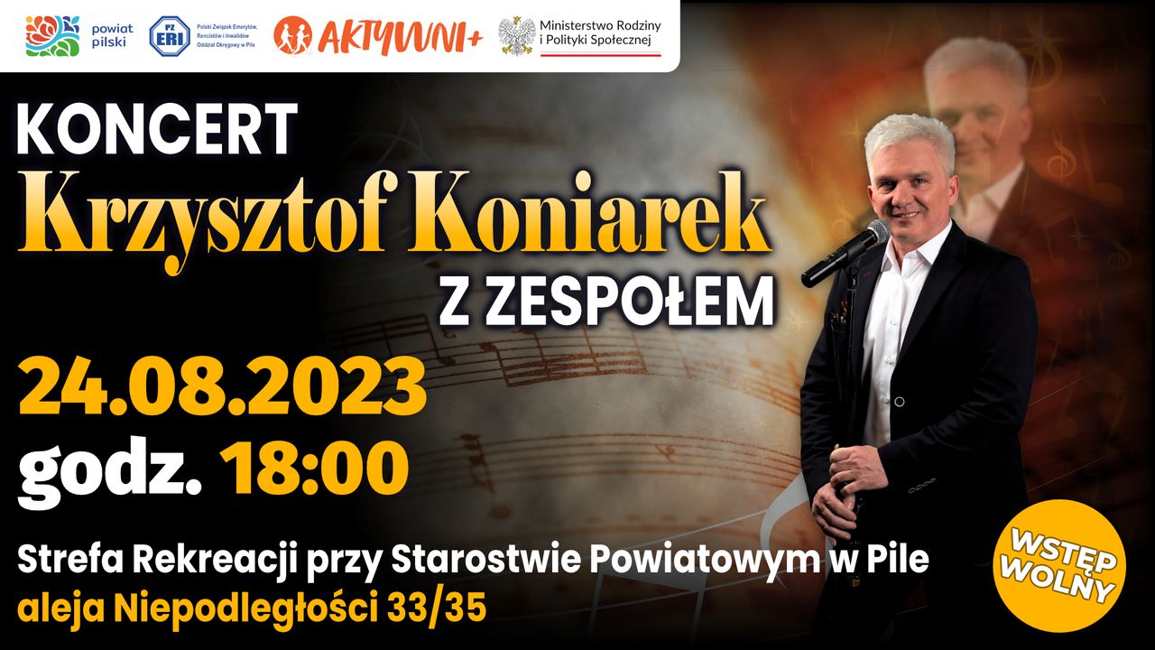Bezpłatny koncert Krzysztofa Koniarka
