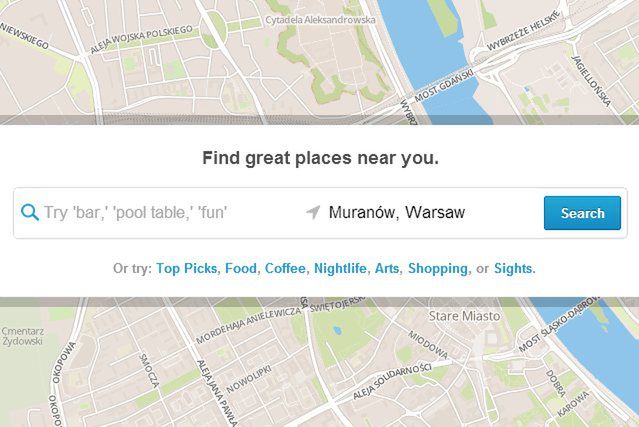 Lokalny Foursquare nie tylko dla zarejestrowanych