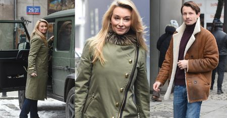 Wojskowa Wojciechowska i zadowolony Banasiuk wychodzą ze studia "Dzień Dobry TVN" (ZDJĘCIA)