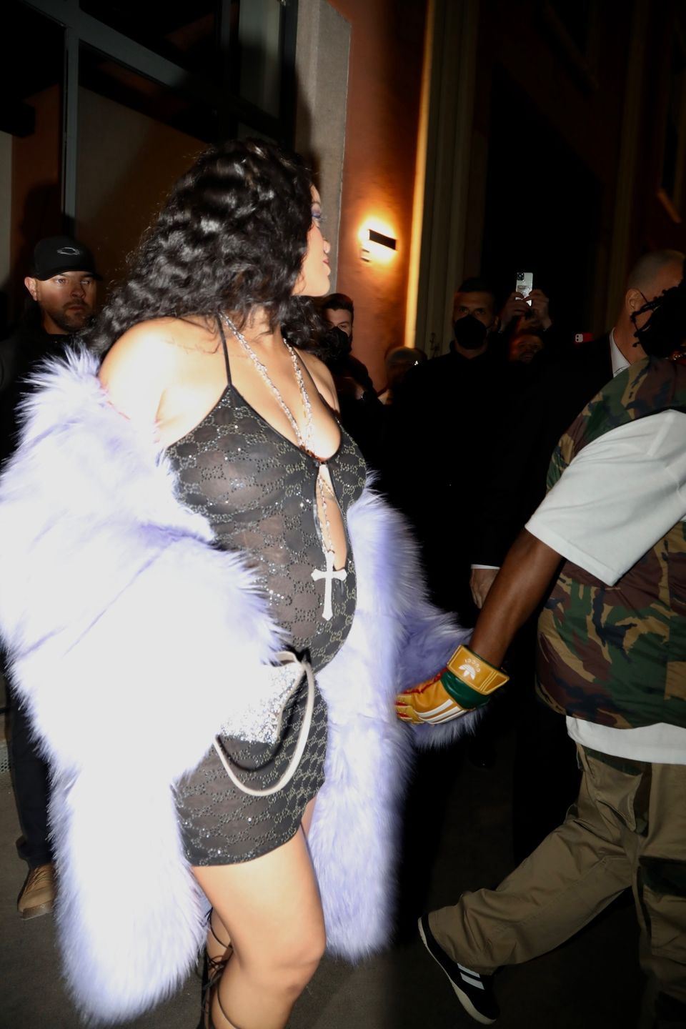 Rihanna i ASAP Rocky na afterparty po pokazie Gucci podczas Tygodnia Mody w Mediolanie