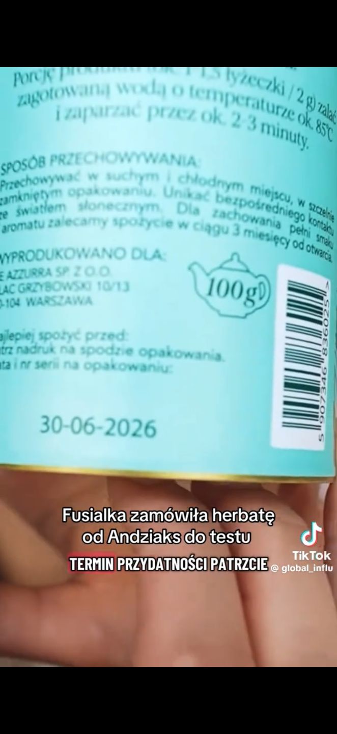 Fusialka testuje herbatę od Andziaks