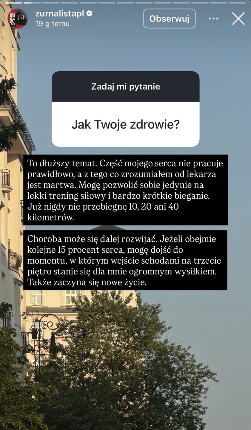 Żurnalista rozprawia o zdrowiu 