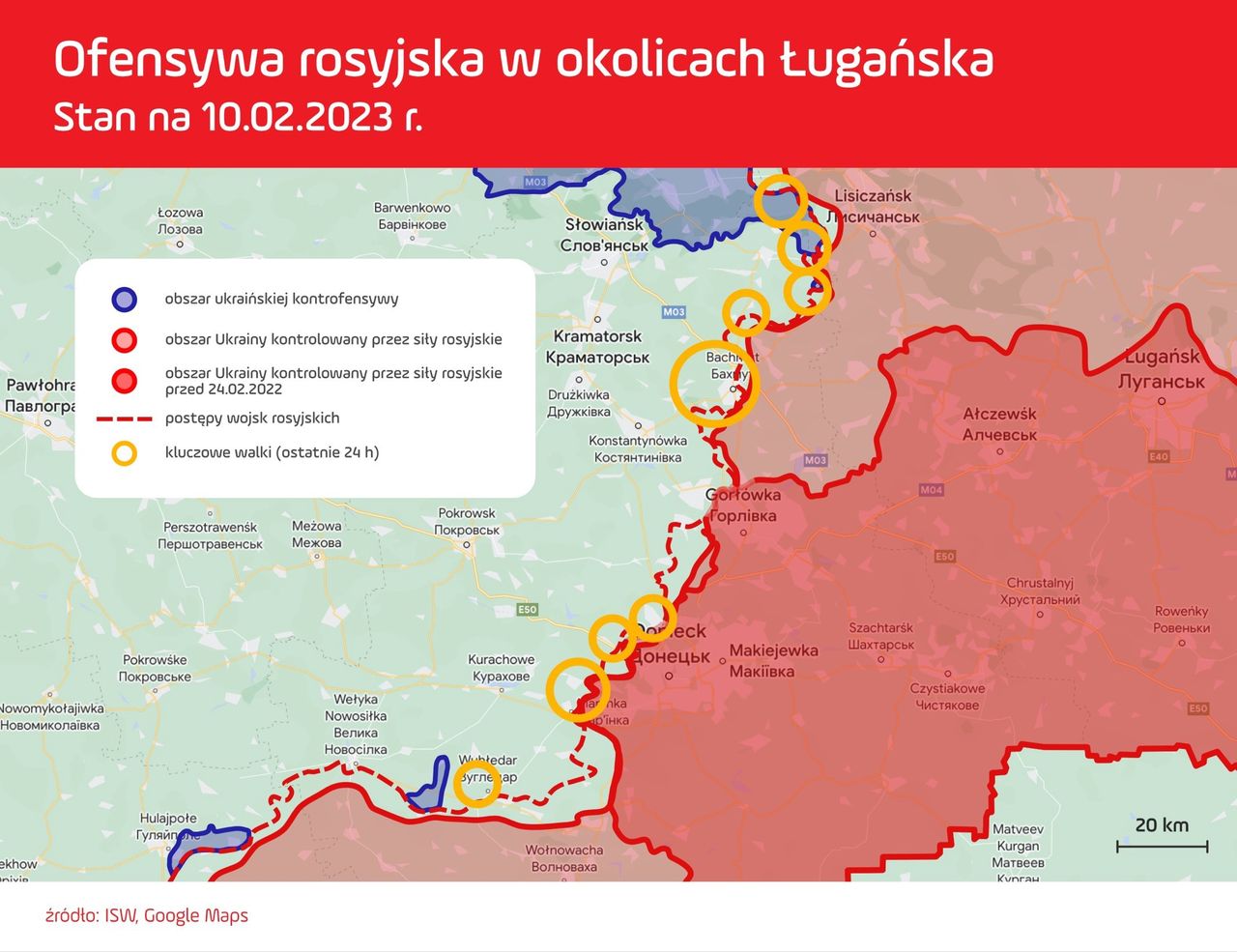 Ofensywa rosyjska w okolicach Ługańska