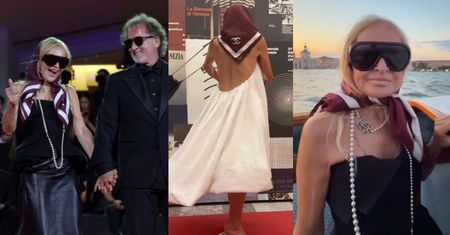 Podekscytowana Monika Olejnik podbija festiwal w Wenecji w chuście i perłach Chanel (ZDJĘCIA)