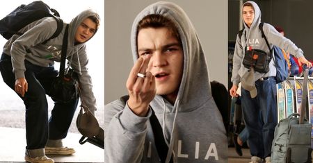 Syn Johnny'ego Deppa próbuje "pozdrowić" paparazzi środkowym palcem, trzymając papierosa (ZDJĘCIA)