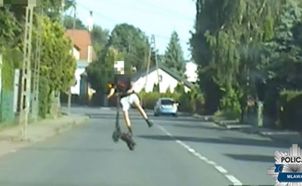 Niebezpieczna jazda hulajnogą elektryczną. 16-latek stanie przed sądem rodzinnym! [VIDEO]
