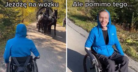 Wózkiem do Morskiego Oka? Rafał dotarł tam bez konia, o własnych siłach
