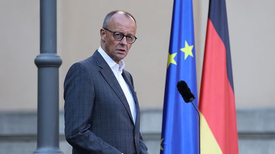 Government Cabinet Holds Two-Day Retreat
BERLIN, GERMANY - SEPTEMBER 30: German Chancellor Friedrich Merz gives a statement to the media prior to the first of a two-day government cabinet retreat at Villa Borsig on September 30, 2025 in Berlin, Germany. High on the agenda are reaching common policies by the coalition partners on reforms for promoting economic growth, including deregulation, digitalization and competitiveness. (Photo by Sean Gallup/Getty Images)
Sean Gallup