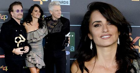 Penelope Cruz pozuje z Bono i basistą U2