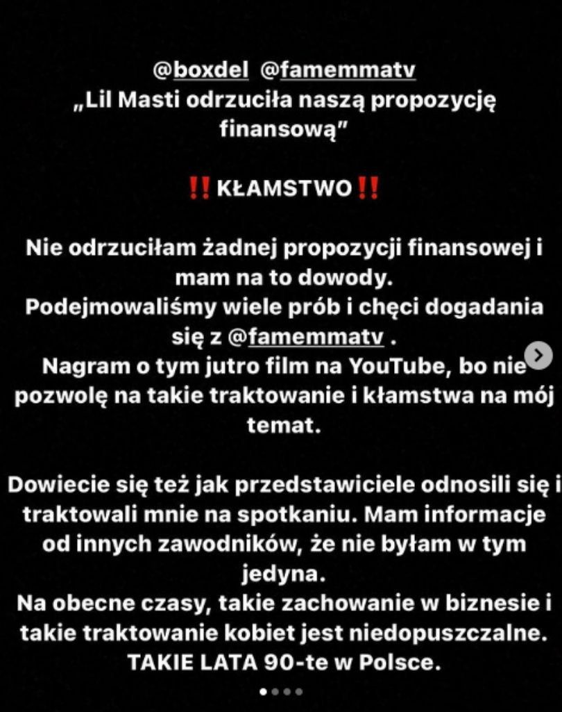 Fame MMA: Lil Masti odrzuciła propozycję walki z Martą Linkiewicz przez zbyt niską gażę? 