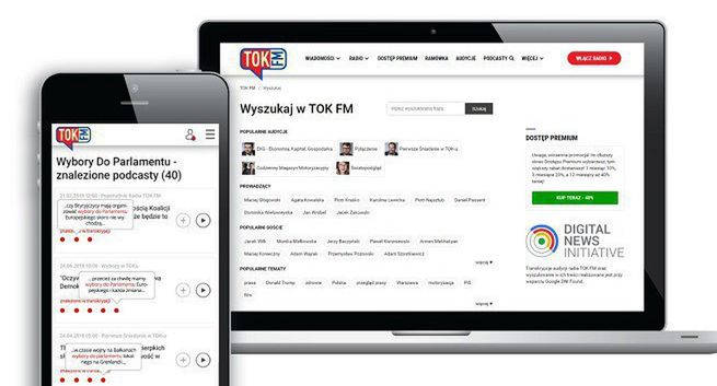 Radio TOK FM z wyszukiwarką transkrypcji programów radiowych