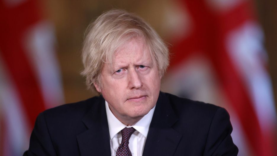 Boris Johnson Hosts The Downing Street Coronavirus Press ConferenceLONDON, ENGLAND - MARCH 08: UK prime minister Boris Johnson attends a virtual Covid-19 news conference at 10 Downing Street on March 8, 2021 in London, England. (Photo by Hannah McKay - WPA Pool/Getty Images)WPA Poolbestof, topix