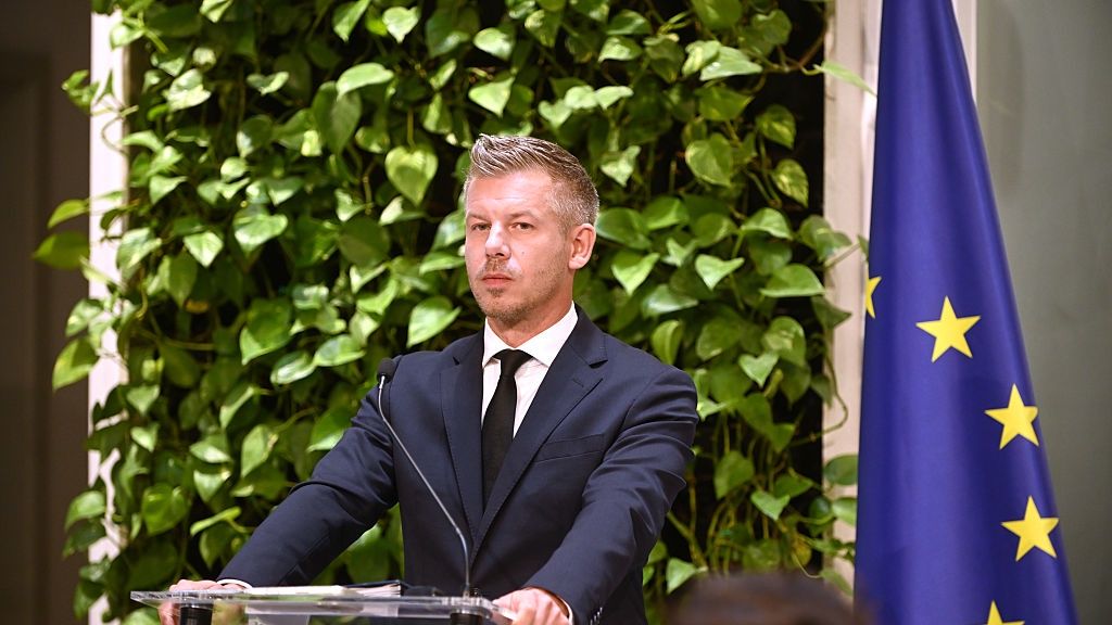 Hungarian Prime Minister Peter Magyar Holds Press Conference A Day After Meeting European Council President
Hungarian Prime Minister Peter Magyar holds a press conference in the Prime Minister's Office in Budapest, Hungary, on September 3, 2026. Magyar met with European Council President Antonio Costa earlier this week as part of the president's ''Tour des Capitales.'' (Photo by Balint Szentgallay/NurPhoto via Getty Images)
NurPhoto
tour des capitales, european council president, antonio costa, prime minister's office