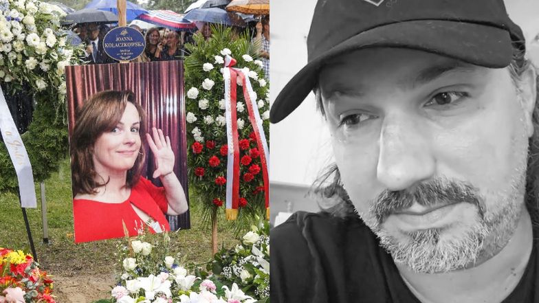 Mariusz Kałamaga zalany łzami po pogrzebie Joanny Kołaczkowskiej