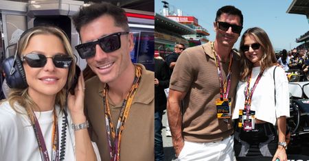 Anna Lewandowska w mini wtula się w Roberta na wyścigach Formuły 1