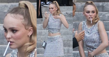 Lily-Rose Depp rozkoszuje się nikotyną na imprezie "Vogue'a"