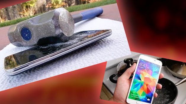 Wybuchowy Galaxy S5 pod młotkiem i w garnku z gotującą się wodą 1