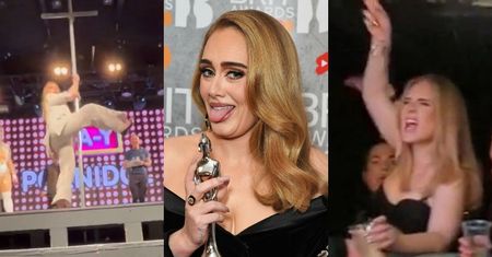 Rozhulana Adele rozbiera się do BIUSTONOSZA i TAŃCZY NA RURZE w nocnym klubie (ZDJĘCIA)
