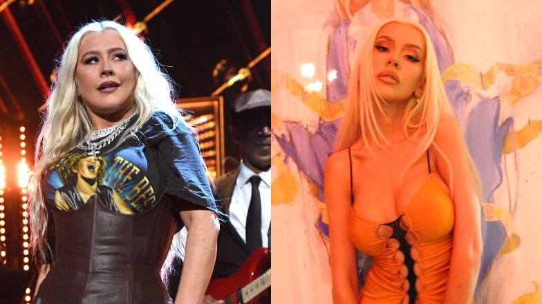 Coraz młodsza Christina Aguilera wygina się w obcisłej maxi