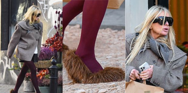 Monika Olejnik i jej futrzane buty kopytkują do warzywniaka. Stylowo? (ZDJĘCIA)