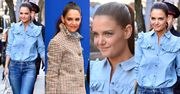 #TRENDY: Katie Holmes w dżinsowej koszuli z falbankami