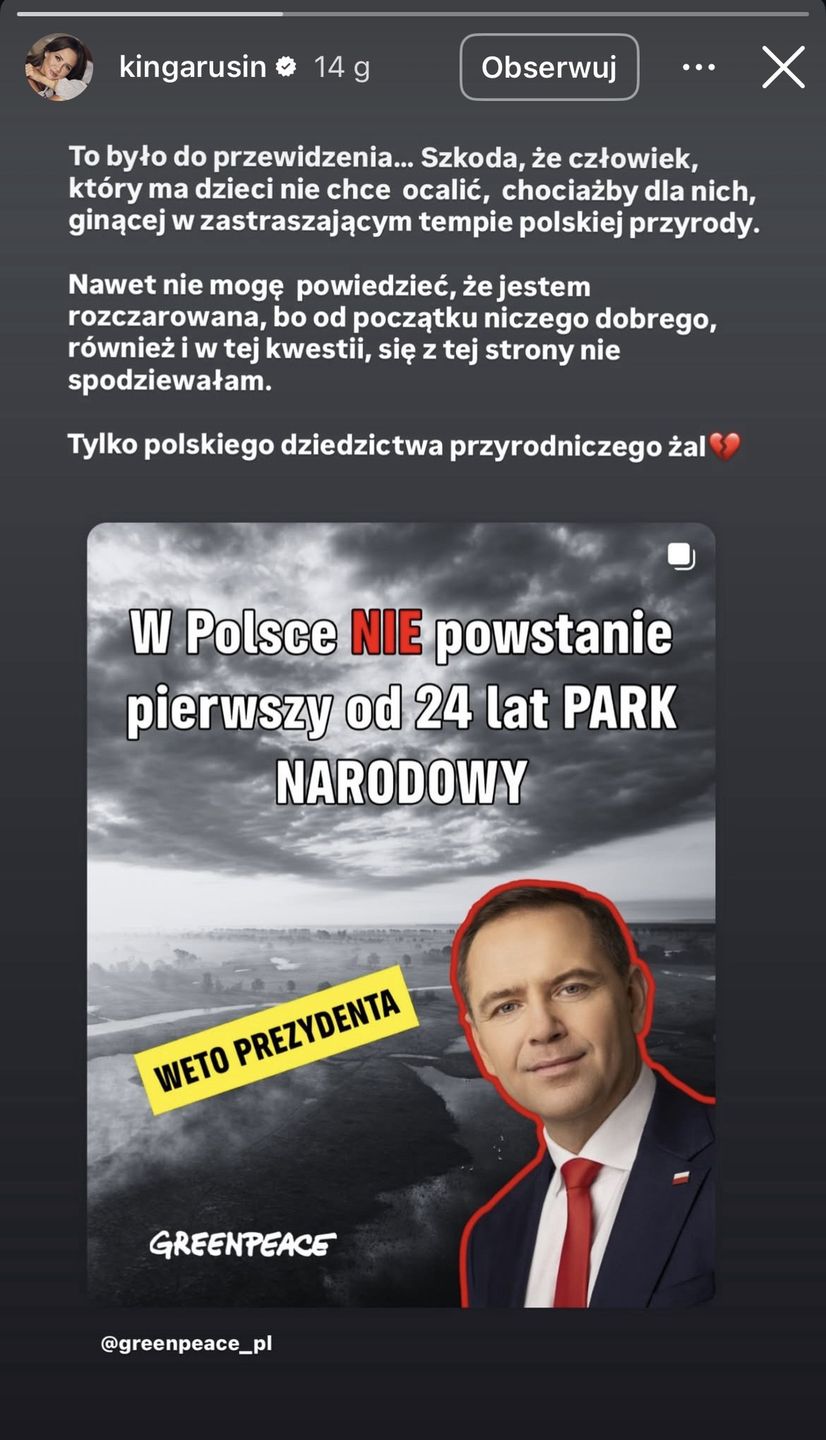 Kinga Rusin komentuje weto Karola Nawrockiego