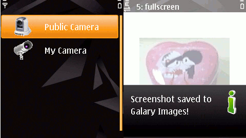 Obraz z kamery internetowej w telefonie z Symbianem 1