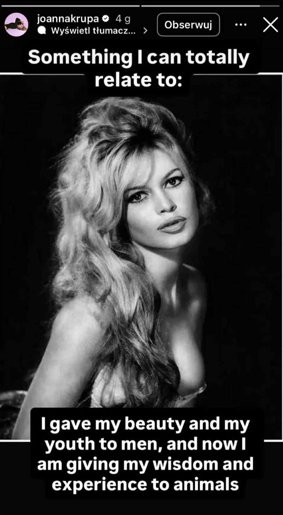 Post Joanny Krupy na temat Brigitte Bardot