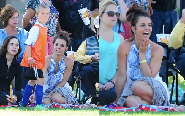 Britney z synem na meczu piłki nożnej (ZDJĘCIA)