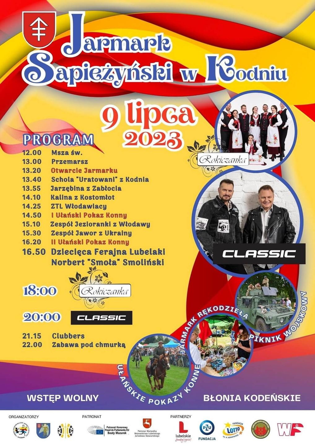 Jarmark Sapieżyński w Kodniu 2023 - program wydarzenia, plakat