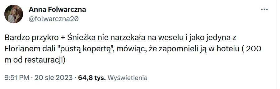 Anna Folwarczyna poinformowała o otrzymaniu "pustej koperty"