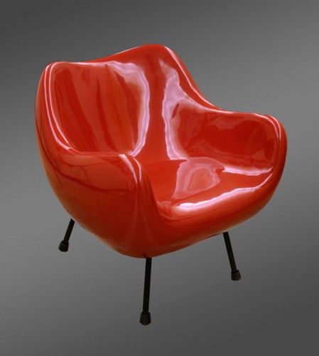 Fotel ze sztucznego tworzywa z lat 50.