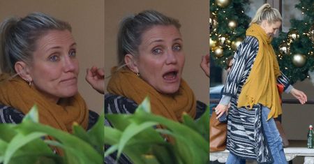 Naturalna Cameron Diaz wygląda zza rośliny. Emerytura jej służy? (FOTO)