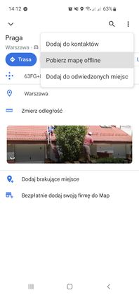Pobierany mapy offline w Google Maps