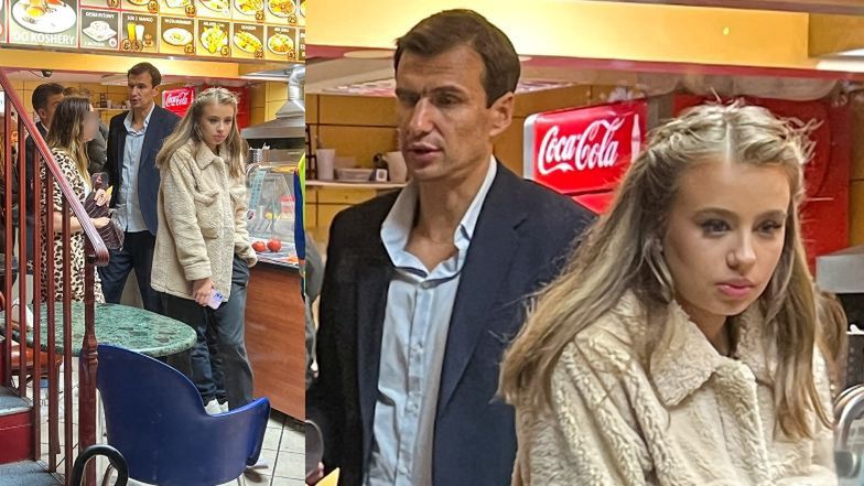 Oliwia Bieniuk z tatą i braćmi na kebabie