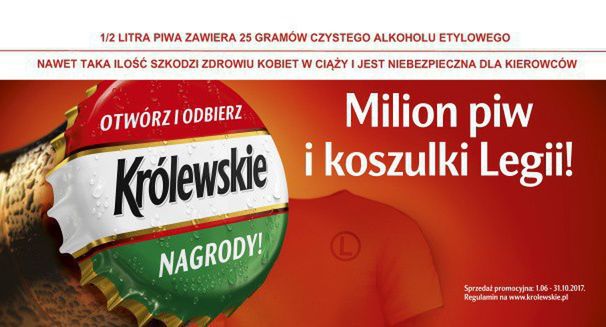 „Otwórz się na wygrywanie!” - milion piw i koszulki Legii w promocji Królewskiego