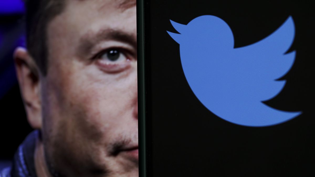 Elon Musk and TwitterANKARA, TURKIYE - OCTOBER 06: In this photo illustration, the image of Elon Musk is displayed on a computer screen and the logo of twitter on a mobile phone in Ankara, Turkiye on October 06, 2022. Muhammed Selim Korkutata / Anadolu AgencyAnadolu AgencyCommunication, deal, Elon Musk, images, Logo, logo of twitter, media, social media, stockphoto, technology, Tesla CEO, Twitter