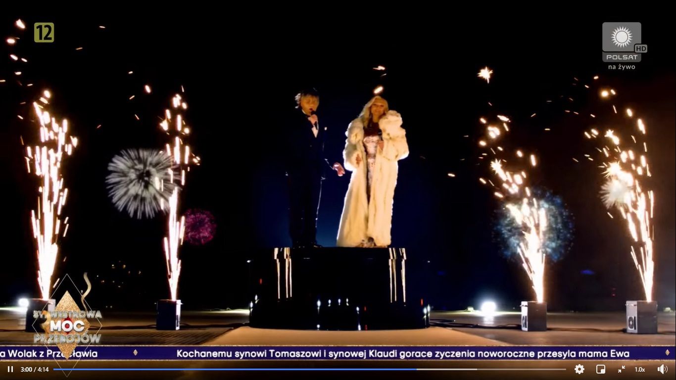 Małgorzata Walewska i "Andrea Bocelli" na Sylwestrze Polsatu