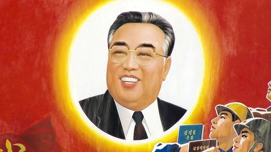 Kim Ir Sen, plakat propagandowy. Fot. yeowatzup