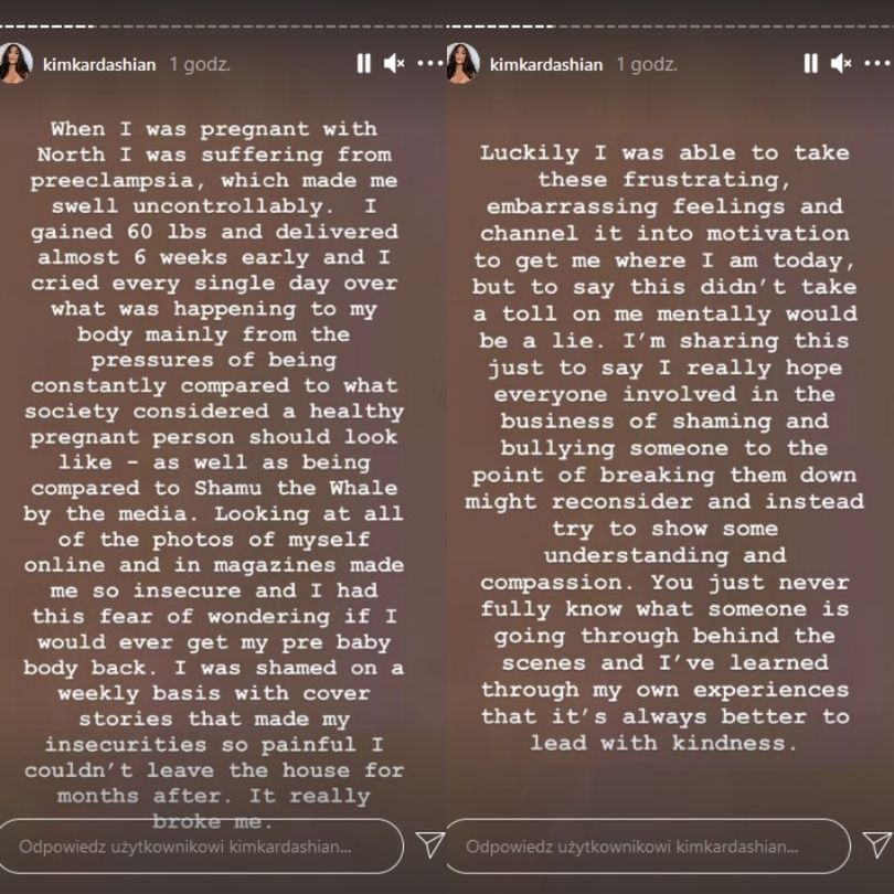 Kim Kardashian wspomina, jak media wyśmiewały jej ciążową sylwetkę