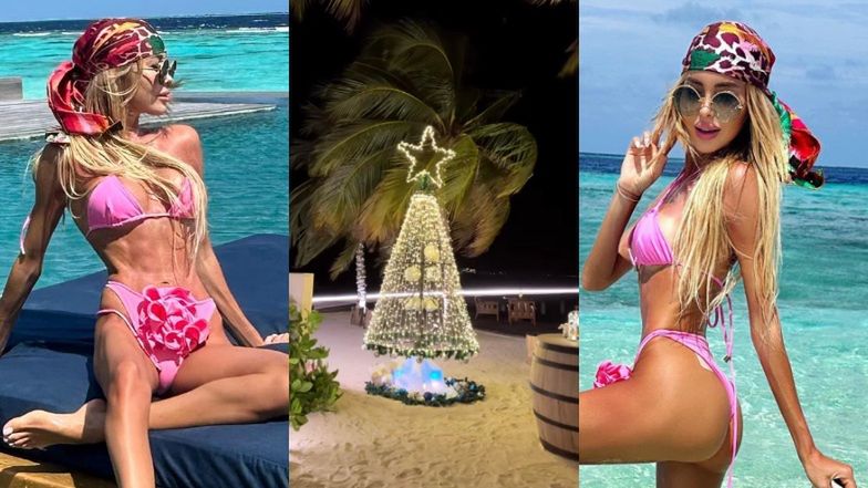 Święta na Malediwach według Julii Dybowskiej: dużo szampana, żelki na stole i sesje w bikini (ZDJĘCIA)