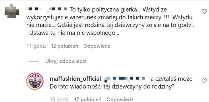 Maffashion dyskutuje z obserwatorami