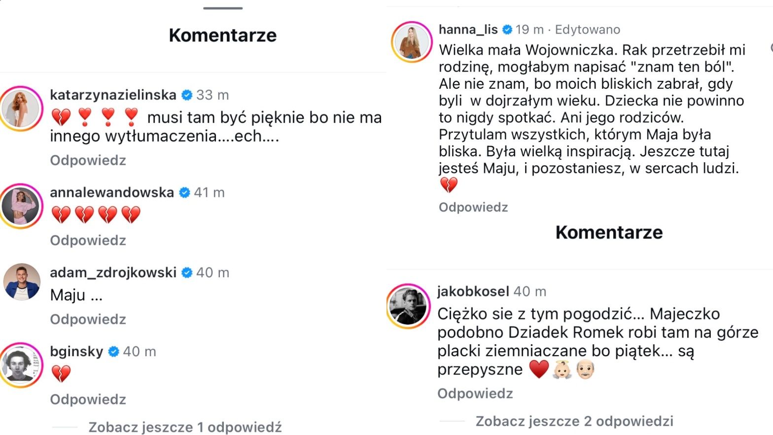 Gwiazdy żegnają Maję Gadowską 