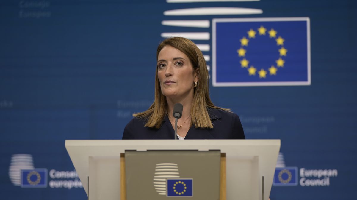 European Council With Volodymyr Zelensky
President of the European Parliament, Roberta Metsola, delivers a press conference during the European Council in Brussels, Belgium, on October 23, 2025. (Photo by Daniel Pier/NurPhoto via Getty Images)
NurPhoto
european policies, international relations, european, political agenda., european politics, international diplomacy, geopolitical issues, diplomatic meeting, brussels, european leadership, council, news conference, parliamant, political event, european leaders, daniel pier, eu, metsola, nurphoto, parliamentary affairs, october 23, political summit, roberta, media coverage, policy discussions, legislative body