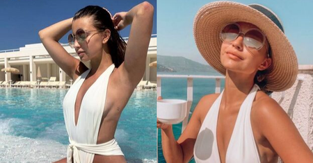 Julia Wieniawa eksponuje tatuaż w mocno wyciętym kostiumie. Czy to PAMIĄTKA PO ZWIĄZKU? (FOTO)